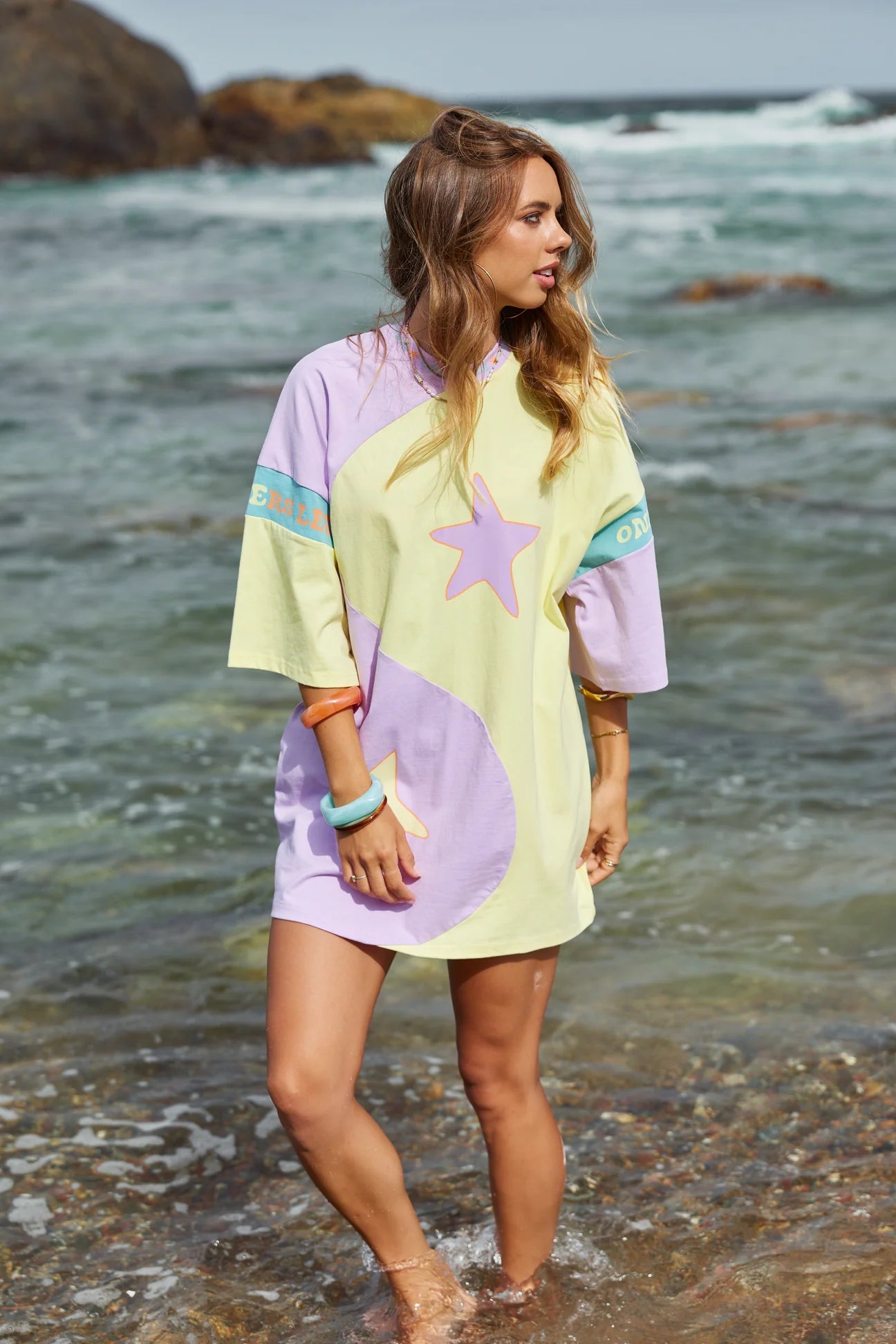 ONLY LOVERS LEFT- YIN YANG TEE DRESS ~ LEMON ORCHID