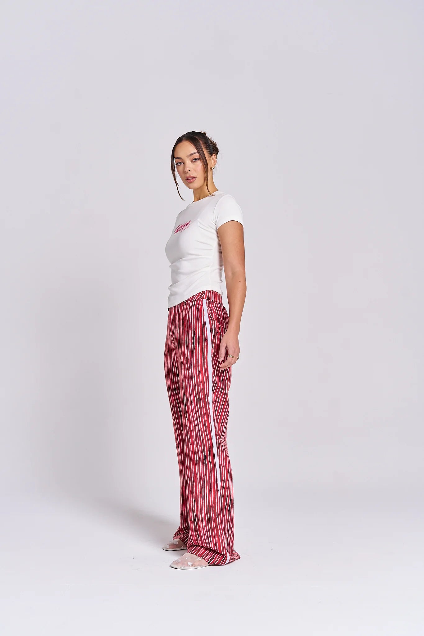 MAKU POMEGRANATE LINEN PANTS