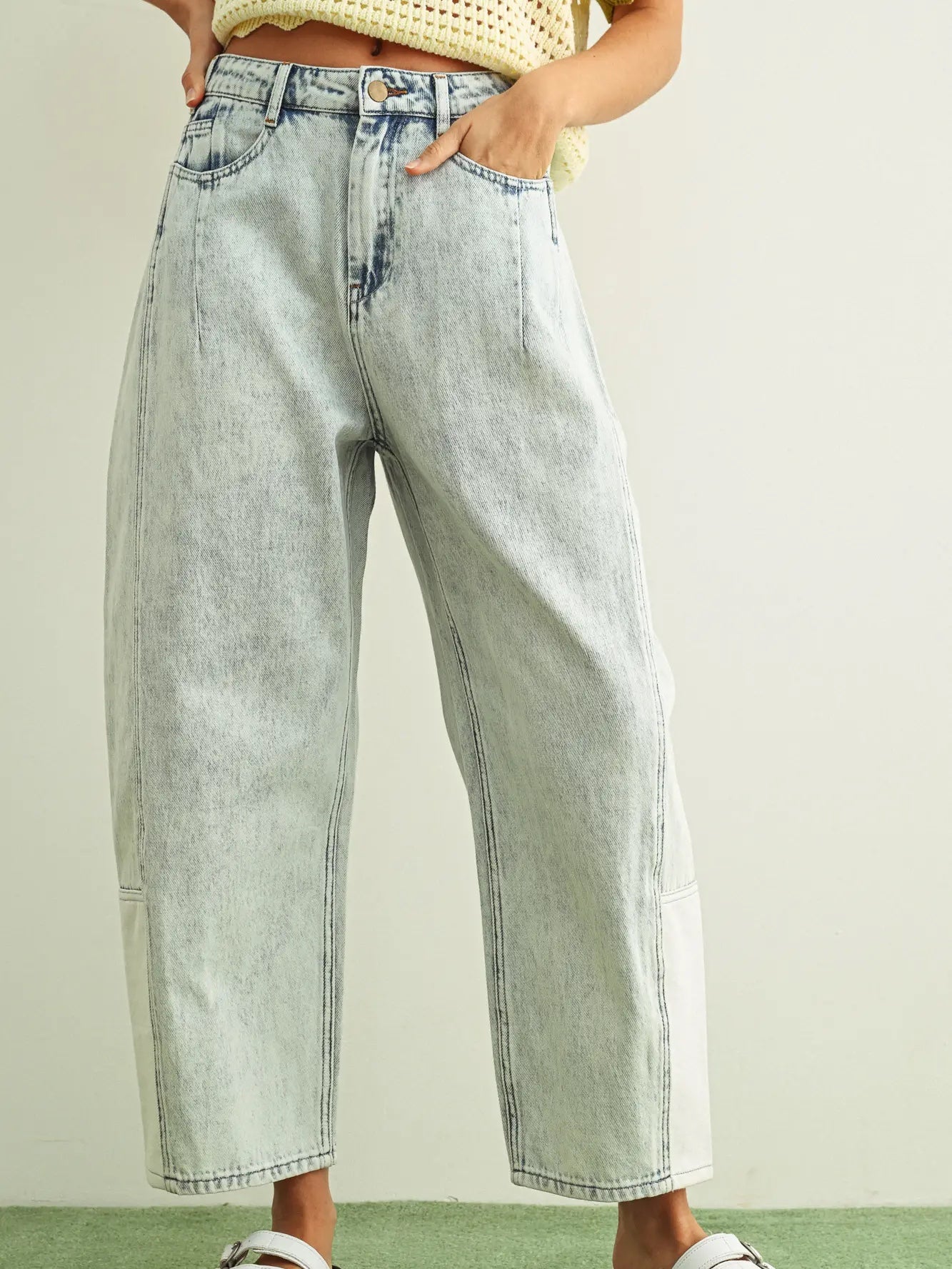 Indie Barrel Denim Pants-Light Wash