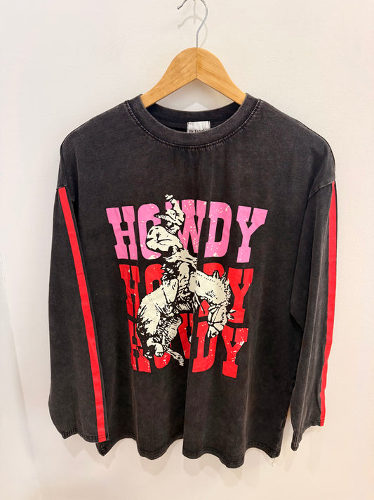 By Frankie / Howdy Long Sleeve- Acid Wash