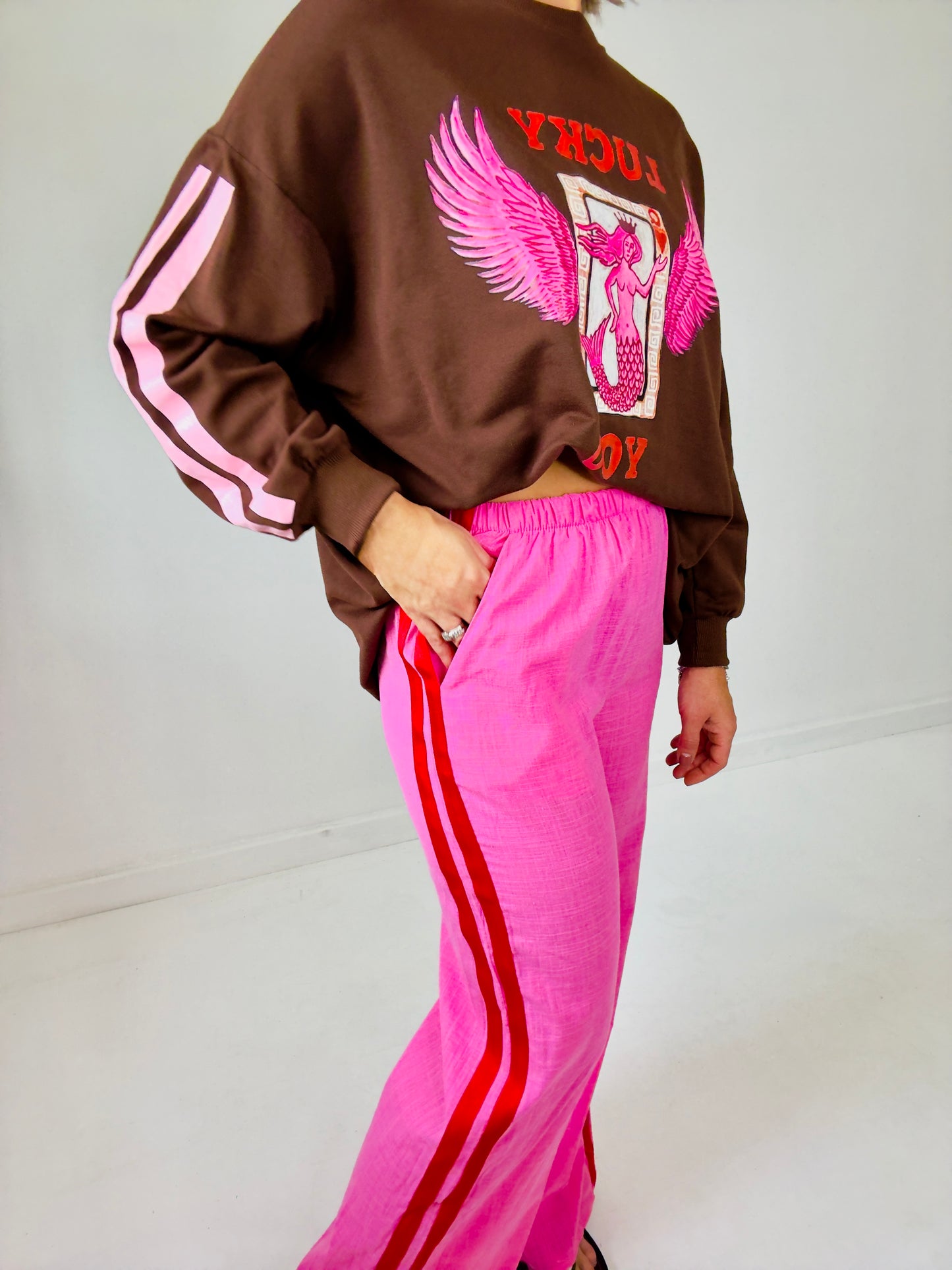 By Frankie / Racer Pant- Pink/Red