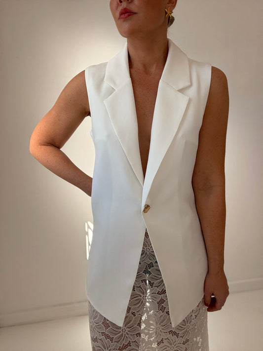 Mya Vest Set- white