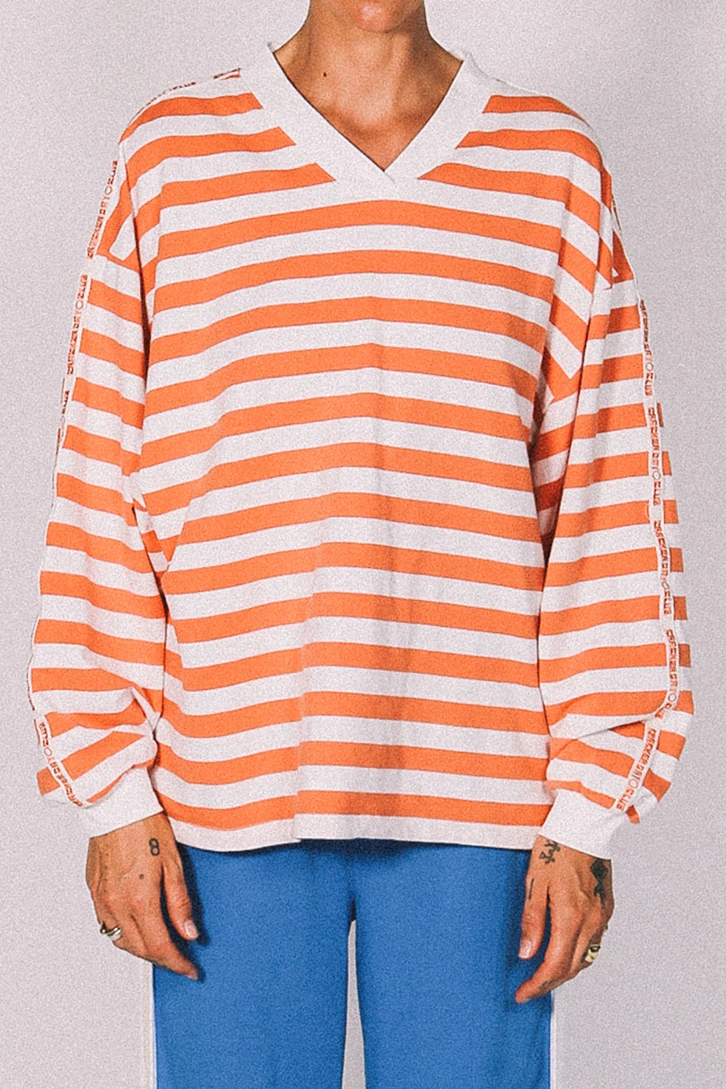 Cracker Day Club- NAUTICAL LONG SLEEVE TEE - TANGERINE