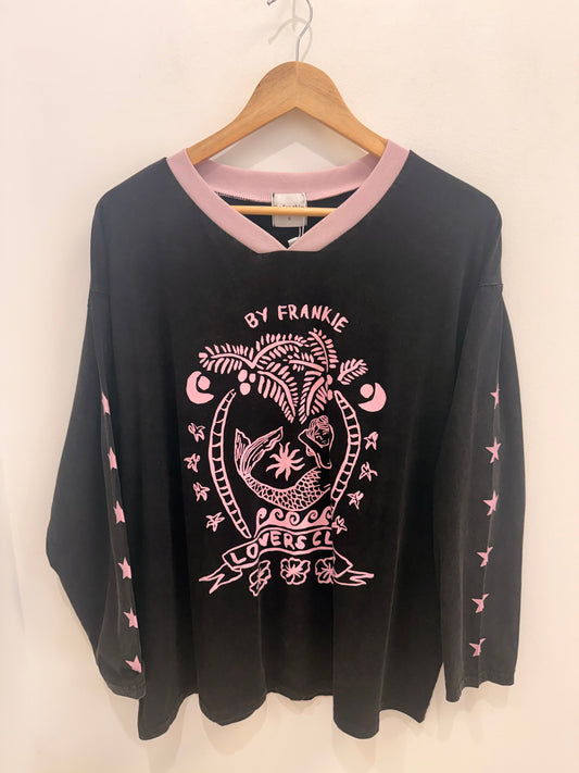 By Frankie- Lovers Club Long Sleeve- Acid Wash