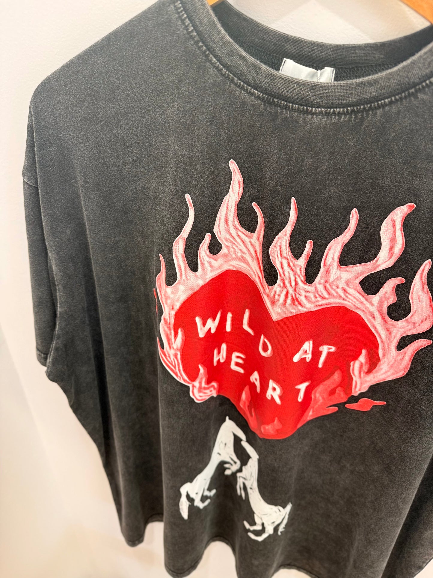 By Frankie/ Wild At Heart Tee- Acid Wash