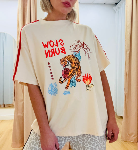 By Frankie/ Slow Burn Racer Tee- Butter