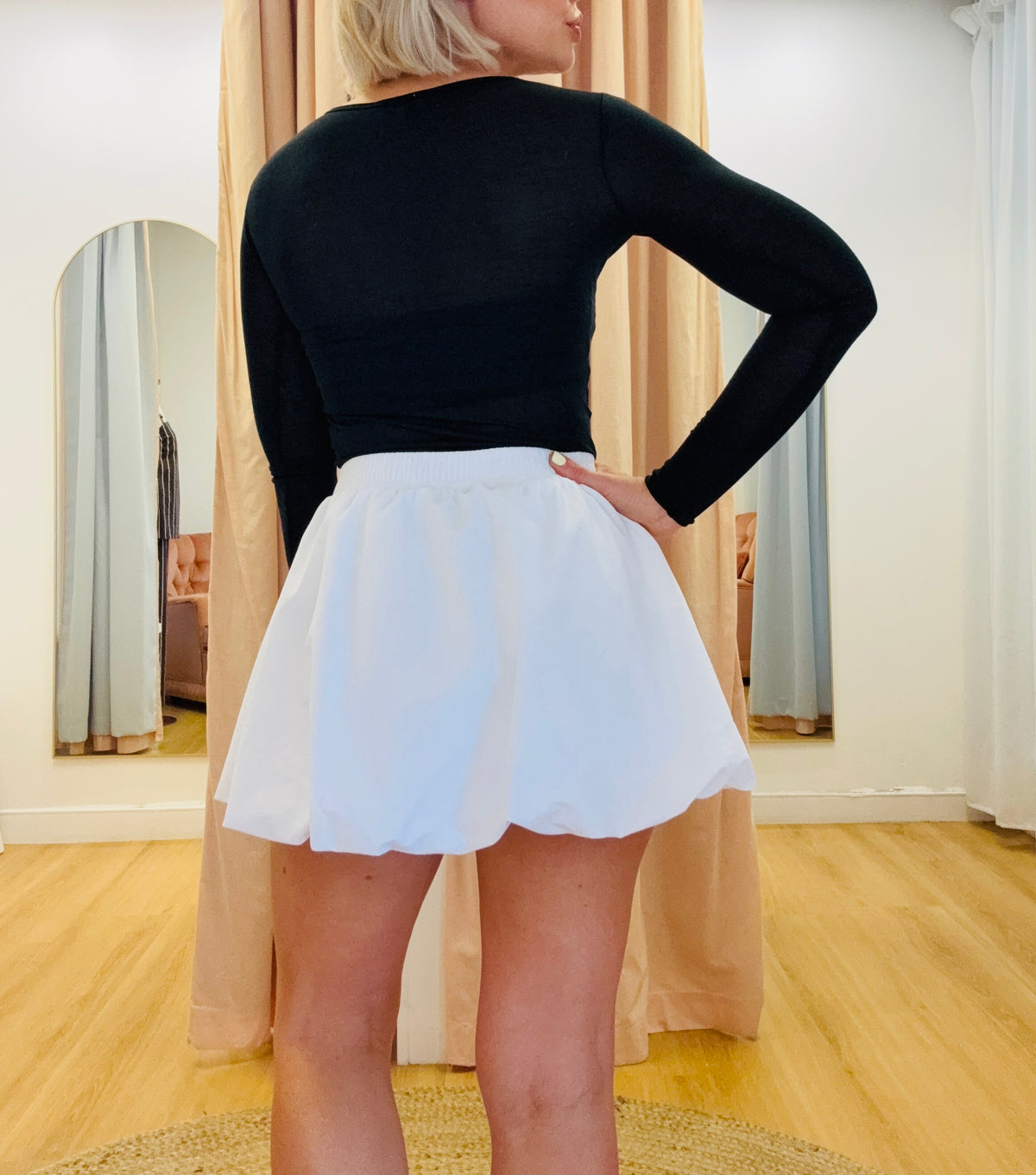 Remi Bubble Skort- White