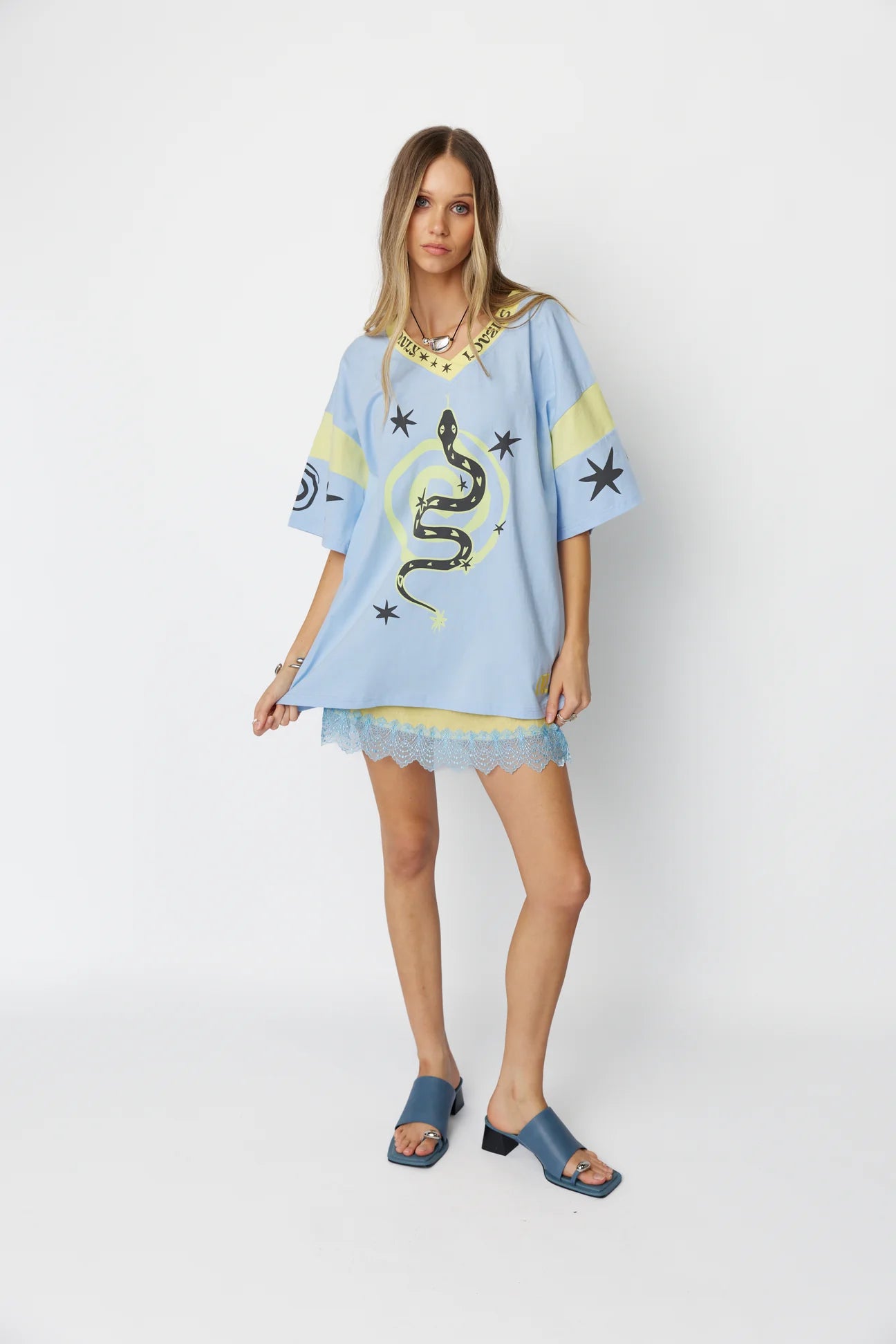 ONLY LOVERS LEFT- SERPENT TEE ~ SKY