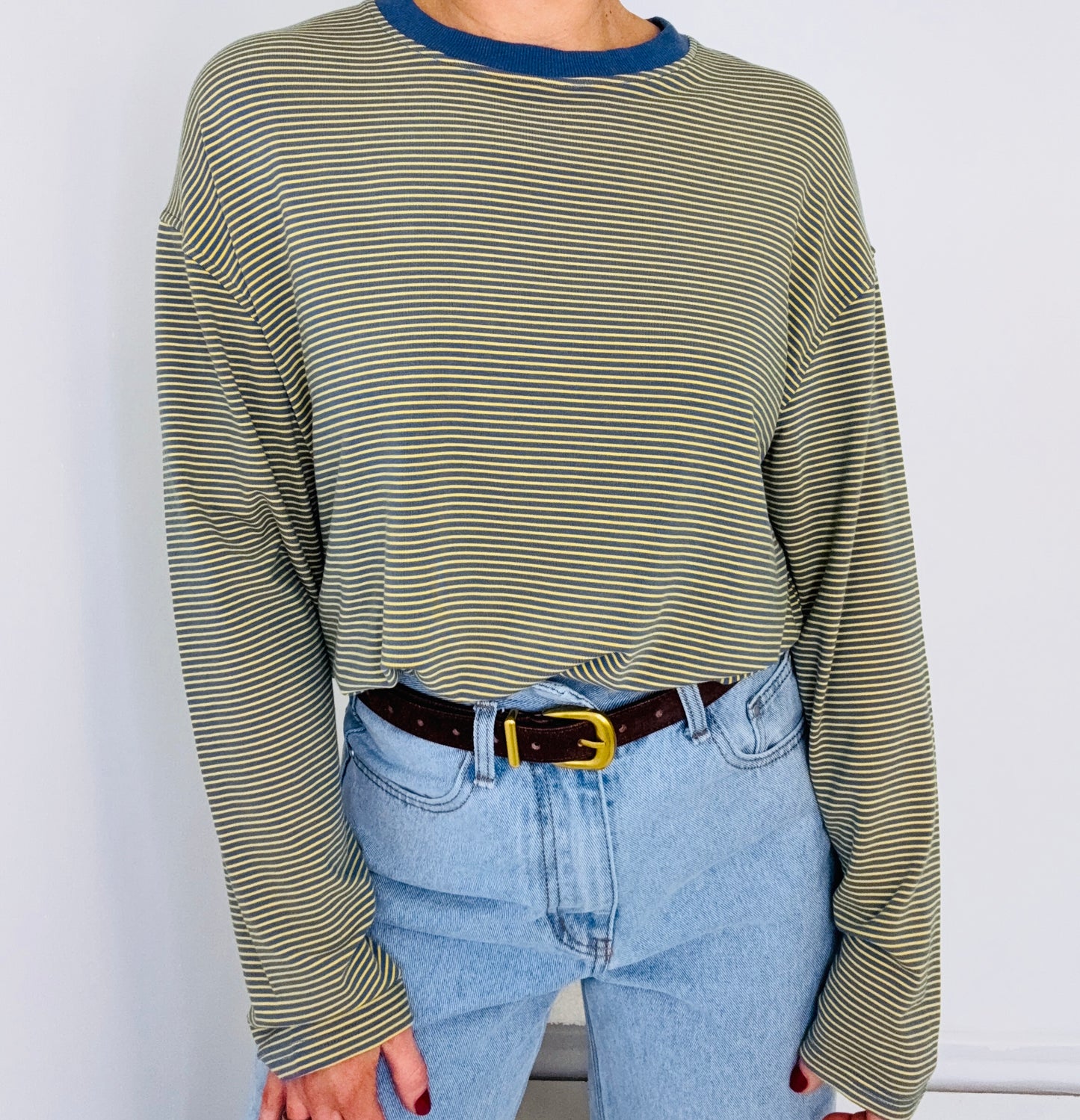 Bonnie Stripe- Denim/Lemon