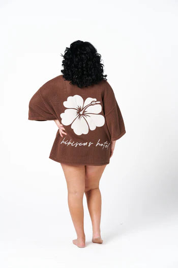 Hibiscus Hotel/ Sunkissed Chocolate Knit Tee