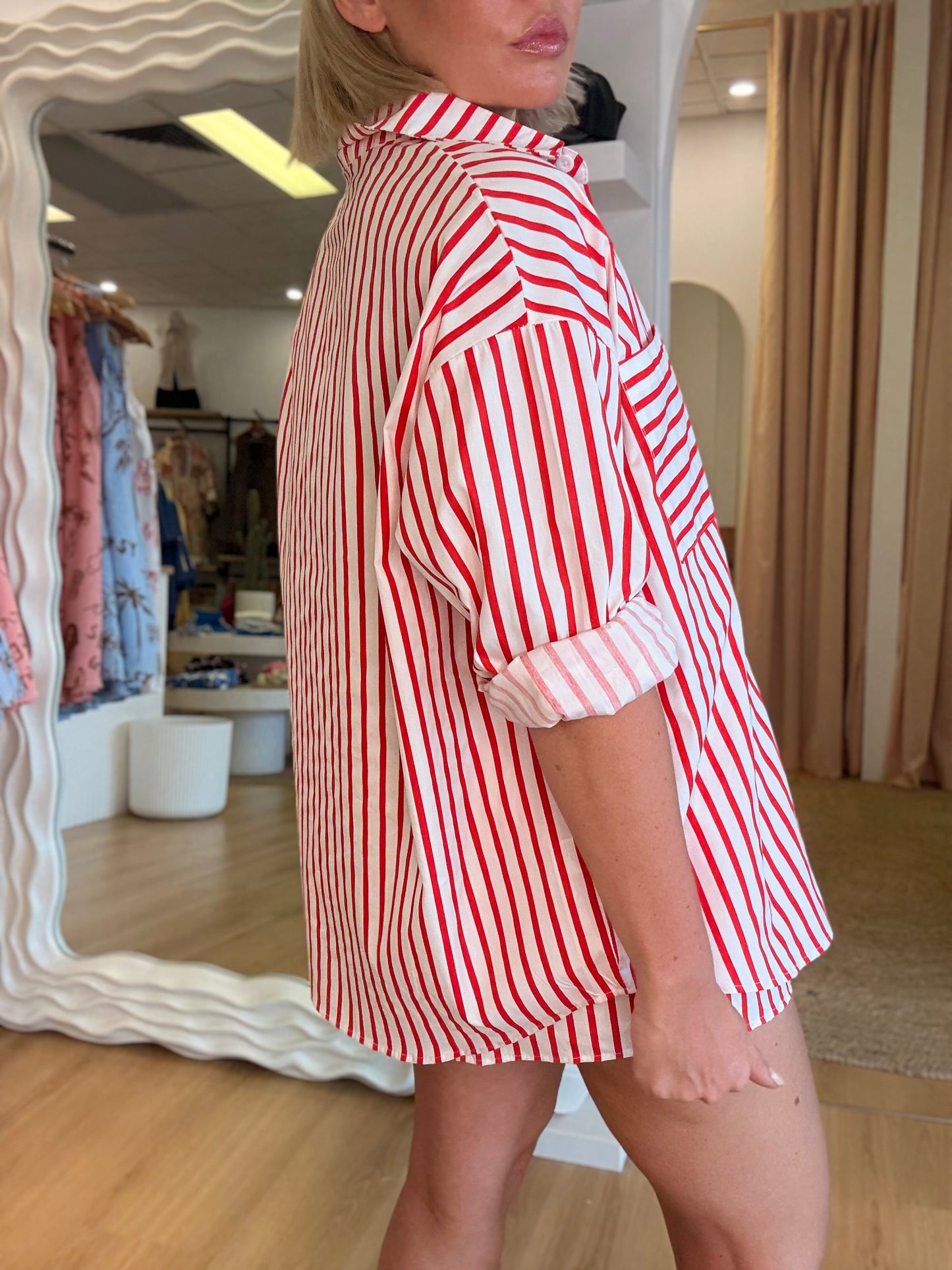 By Frankie/Amara Short Set- Red/White Stripe