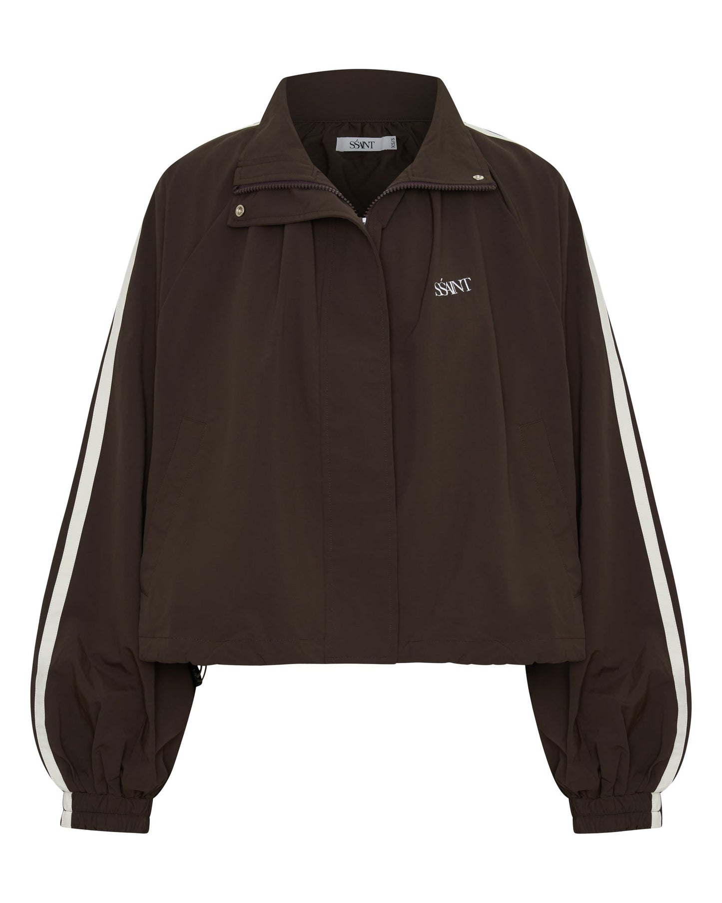 SSAINT- FIGHT NIGHT ZIP WINDBREAKER - BROWN & CREAM