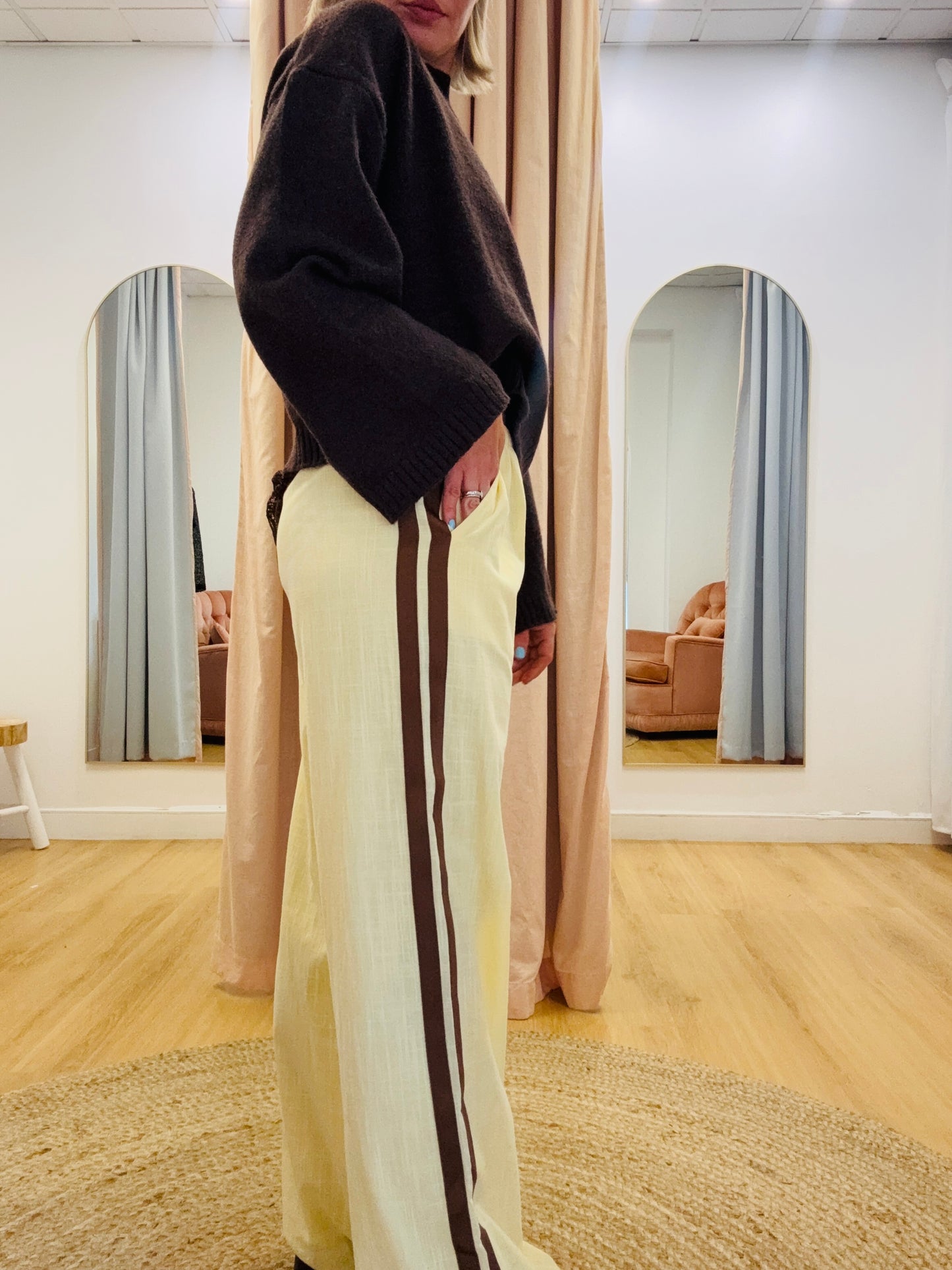 By Frankie/ Racer Pant- Yellow/ Chocolate