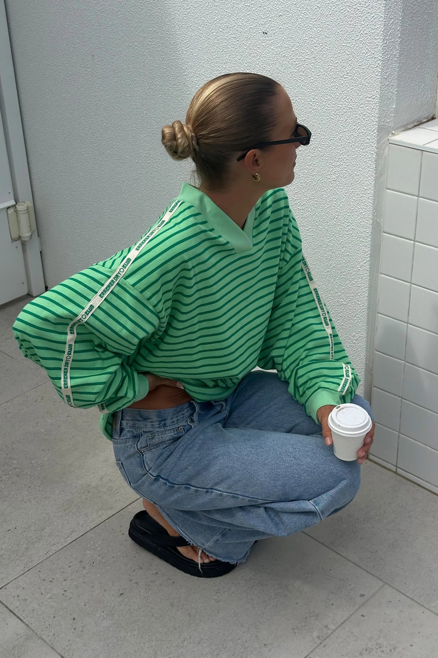 RESTOCKED Cracker Day- NAUTICAL LONG SLEEVE TEE - SHAMROCK THIN STRIPE