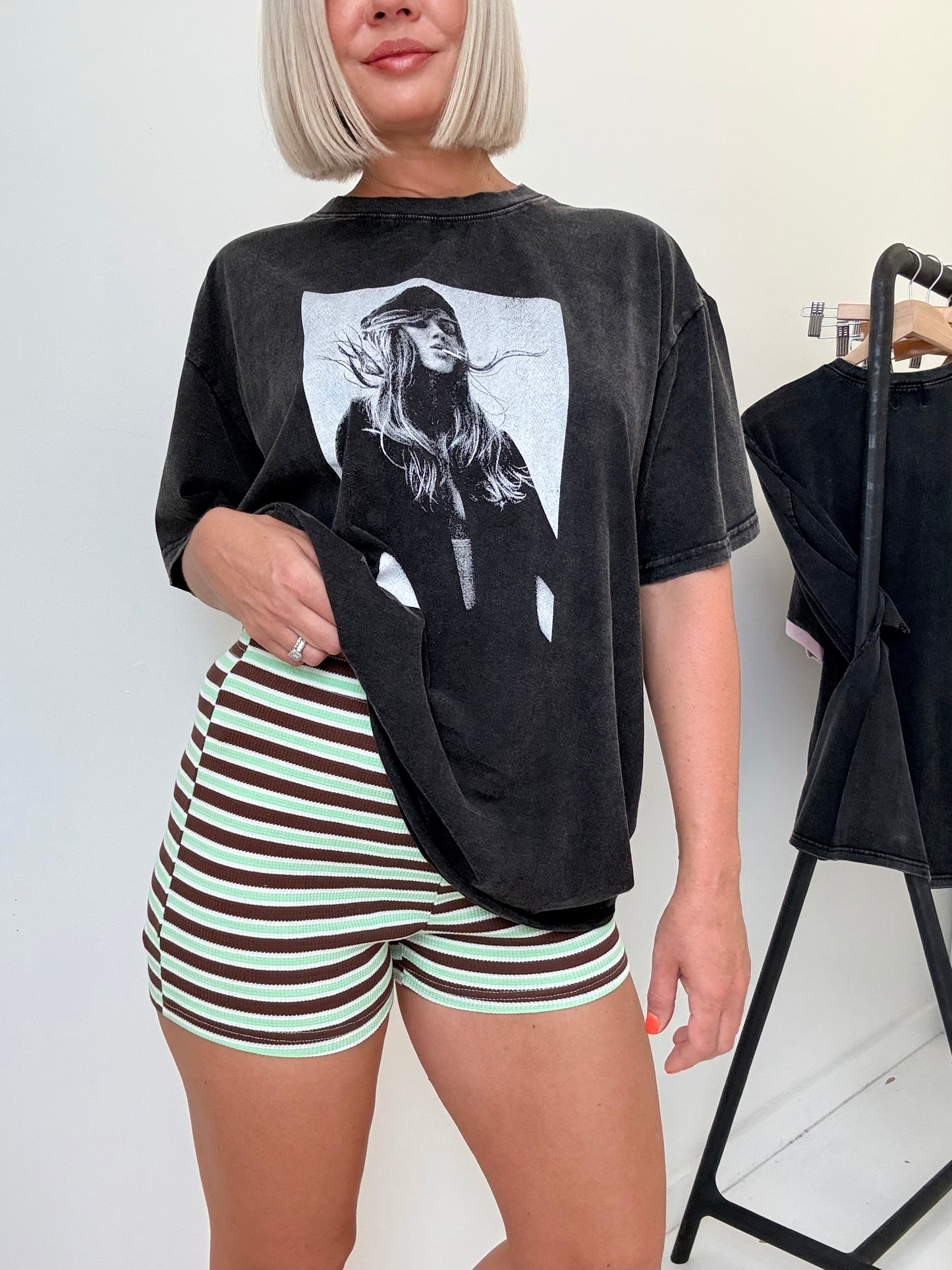 By Frankie/ Knit Shorts-Mint/Choc