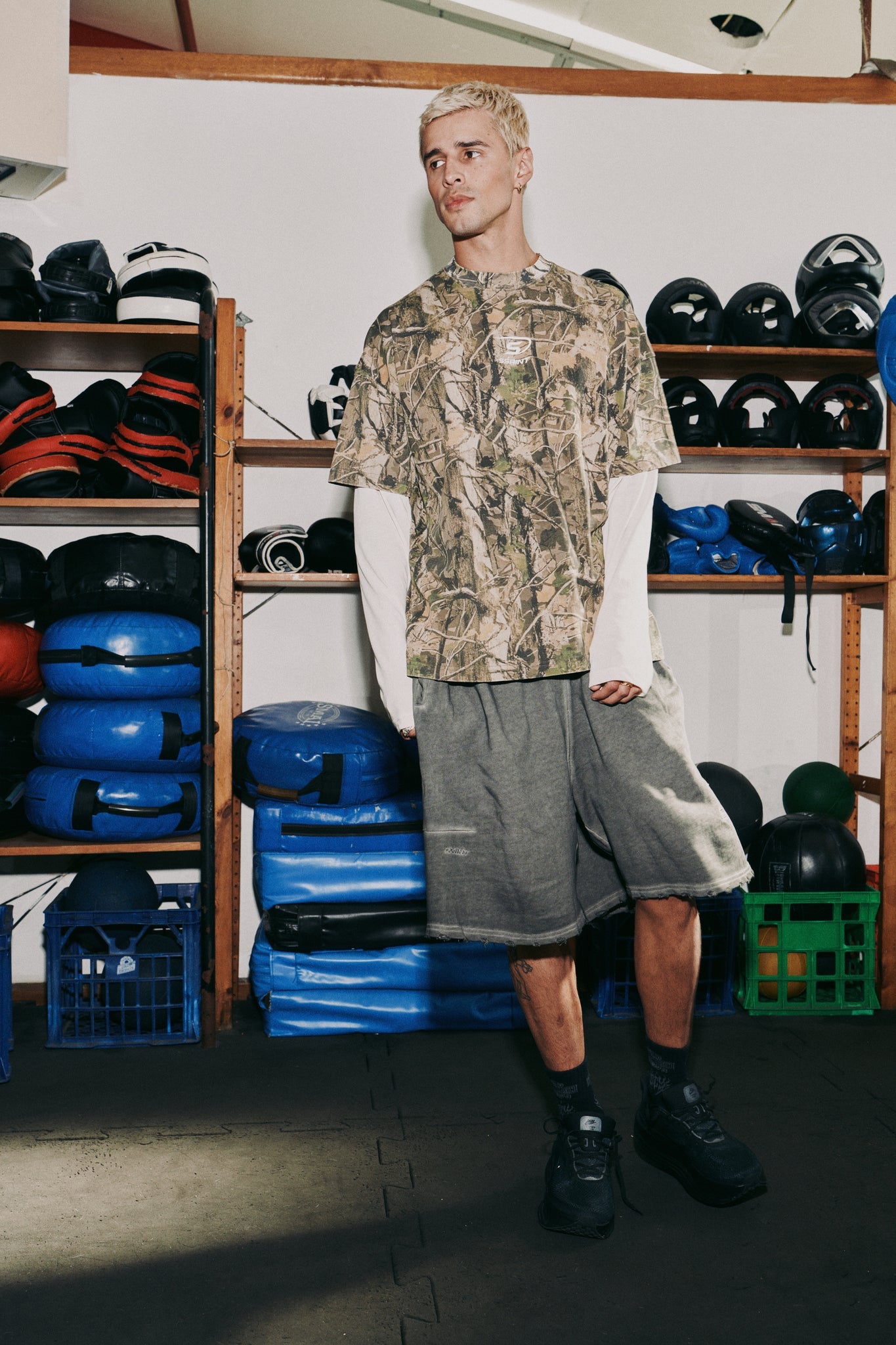 SSAINT-ROUND ONE LAYERED TEE - VINTAGE CAMO