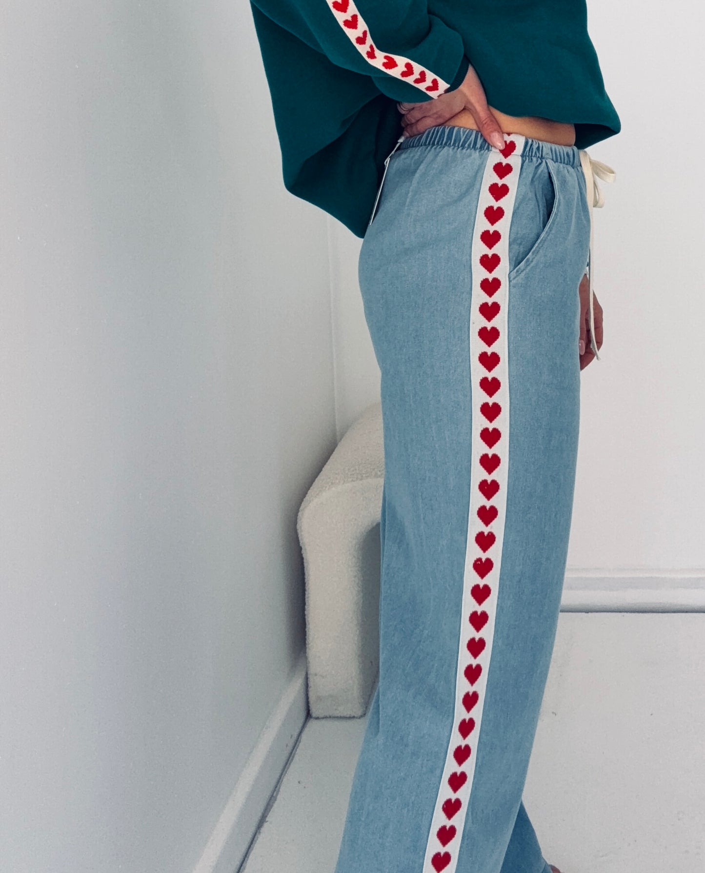 Denim Heart Racer- Light Wash