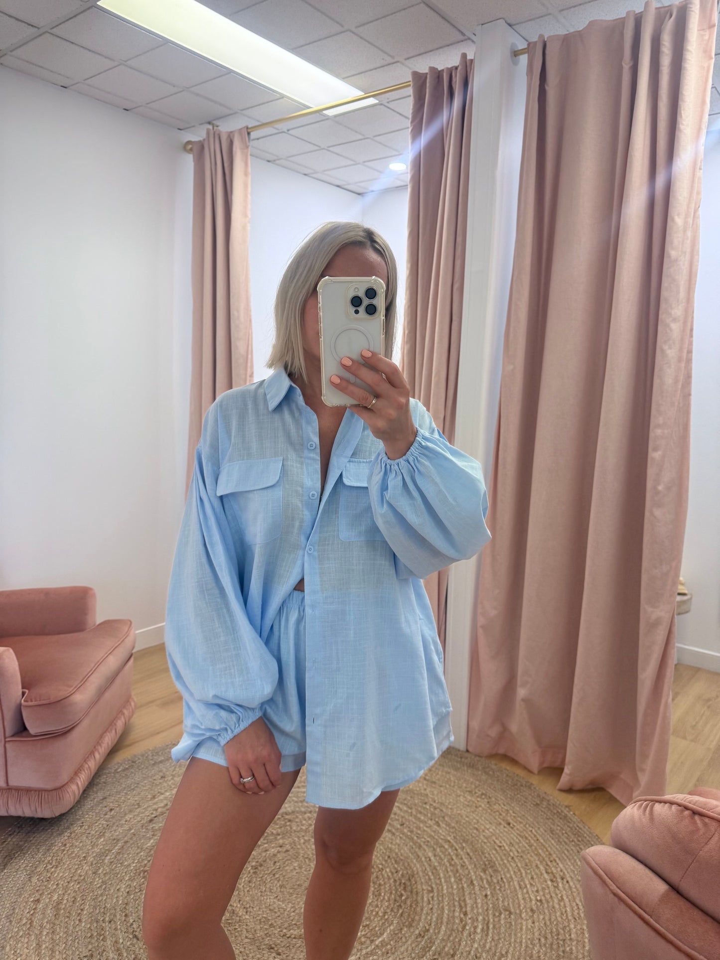 By Frankie / Boho Blouse - baby blue