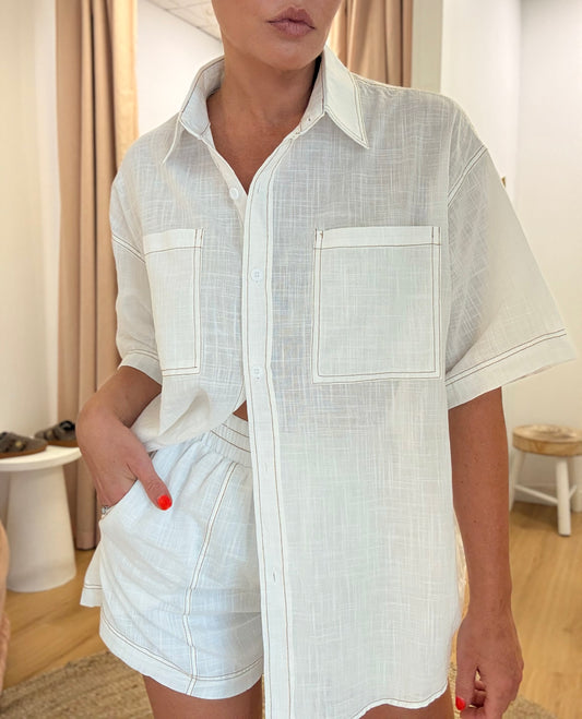 By Frankie/ Gia Short Set- White