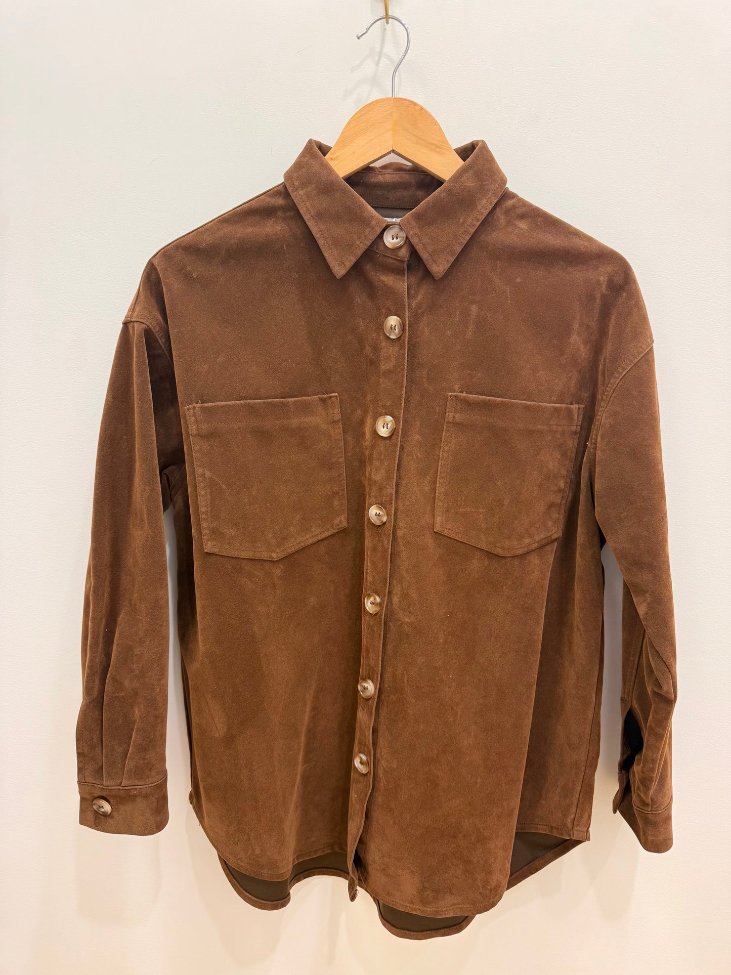 Cowboy suede Shacket- Choc