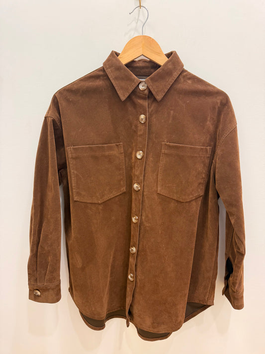 Cowboy suede Shacket- Choc