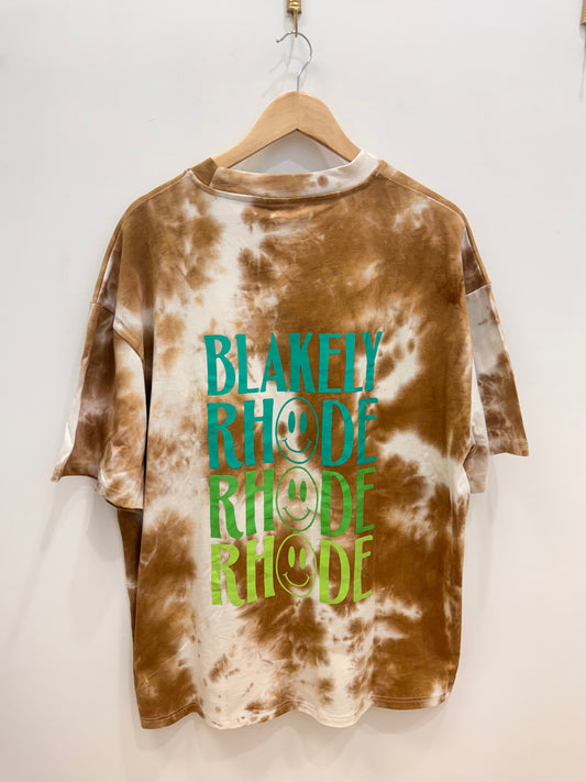 Blakely Rhode Multi Logo Tee Tie Dye- Gold