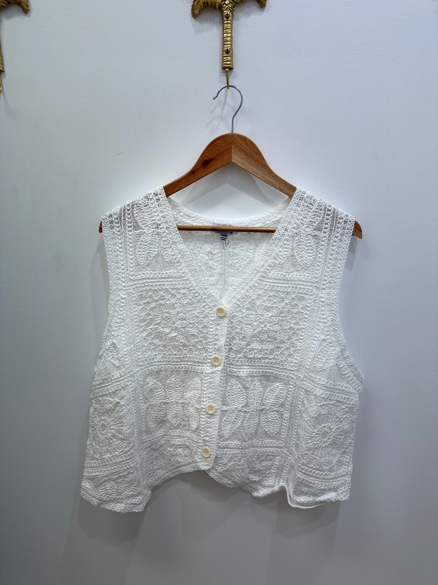 Sunny Crochet Lace Vest