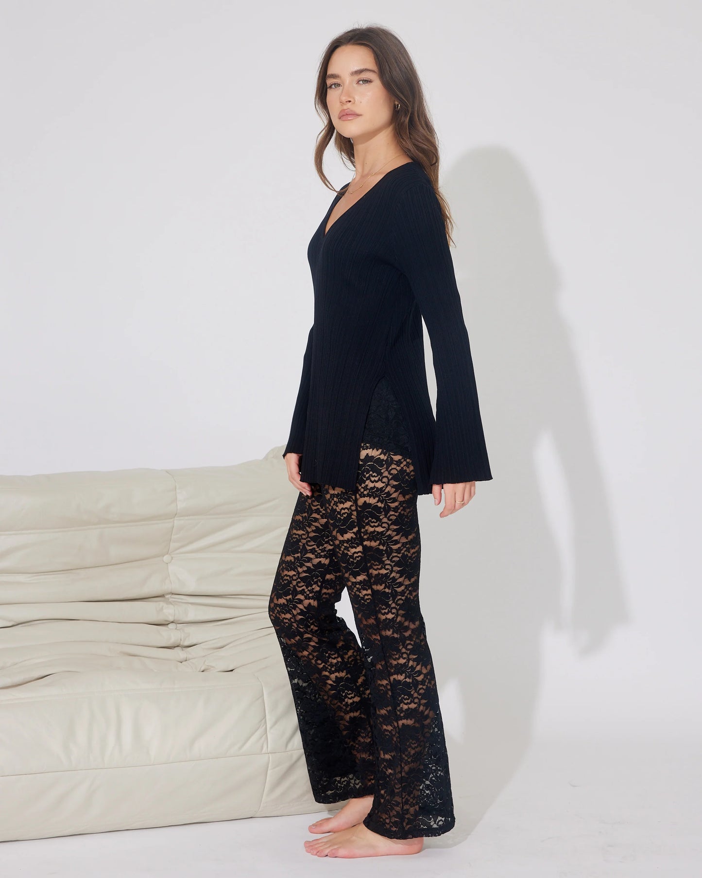 DOLCE LACE PANT BLACK