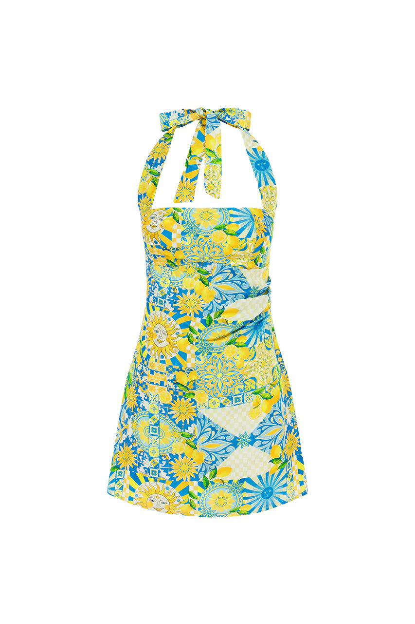 ANACAPRI MINI DRESS-Lemon