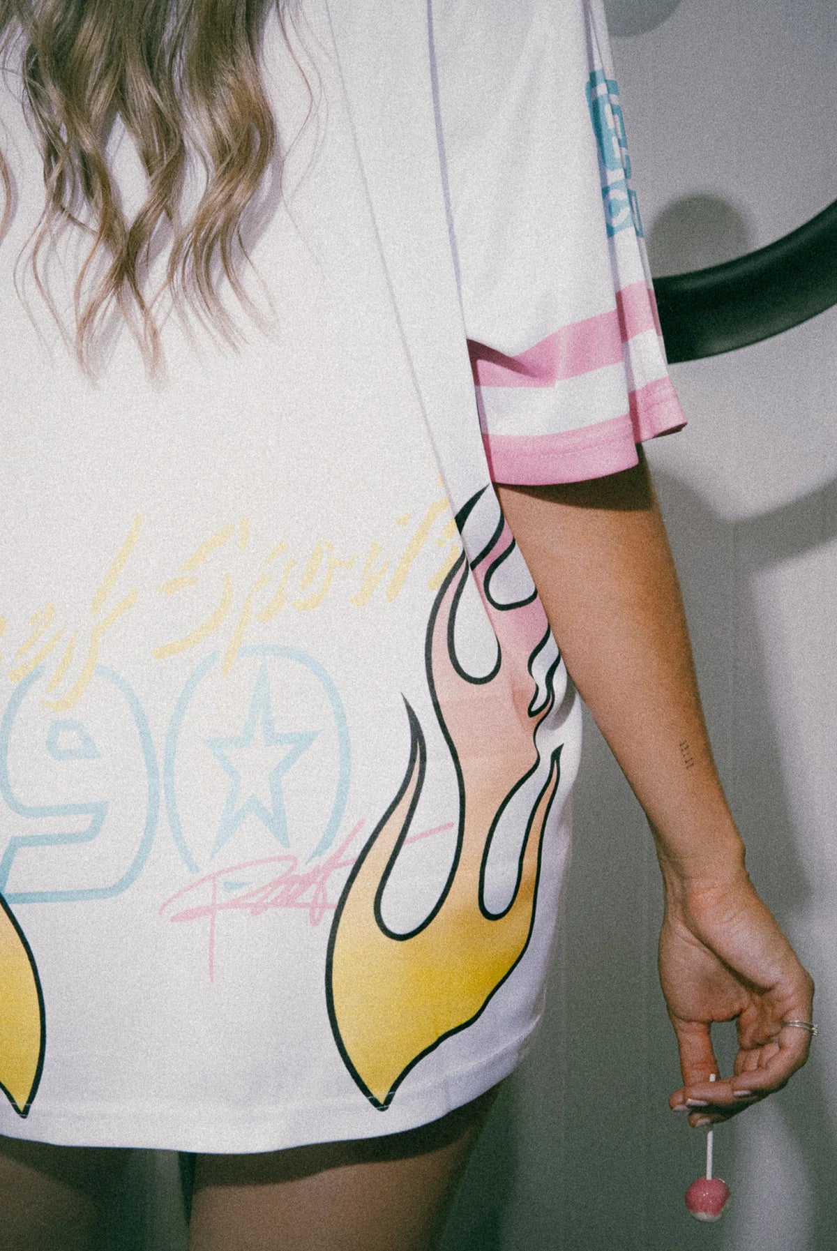 Lara Short Sleeve Tee - White/Graphic Print
