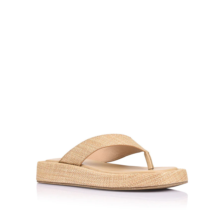 Bouncer II Flatform Thongs - Natural Raffia