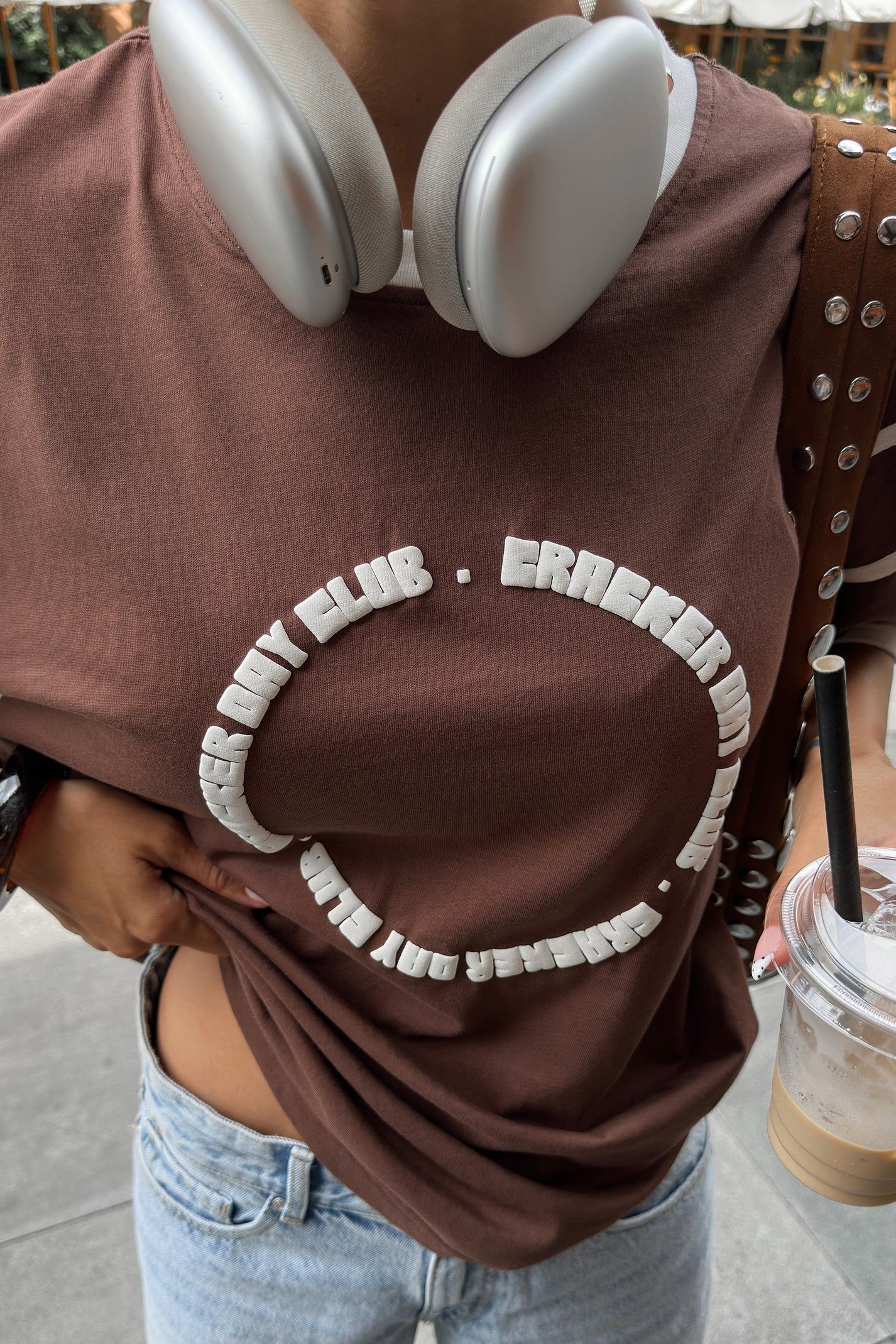 CRACKER DAY- RACER CLUB TEE SHIRT - CHOCOLATE