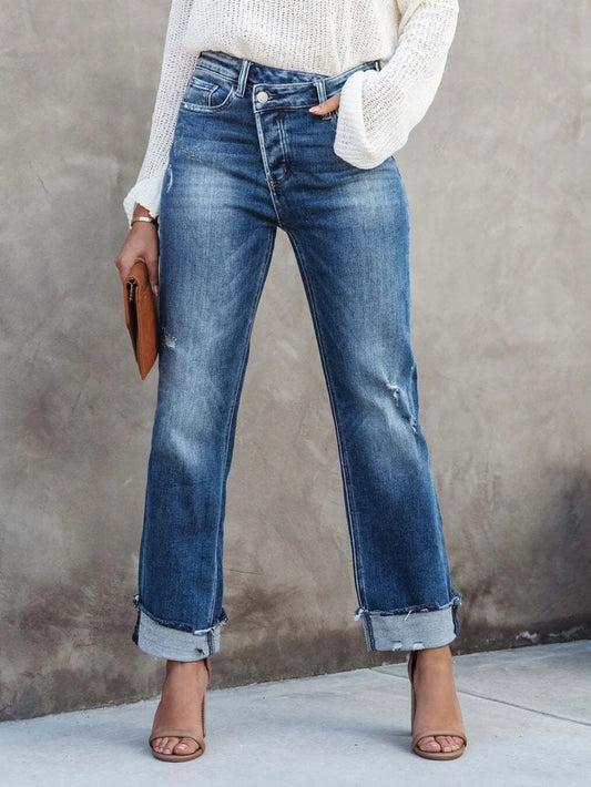 Ava Asymmetric Zip Jeans