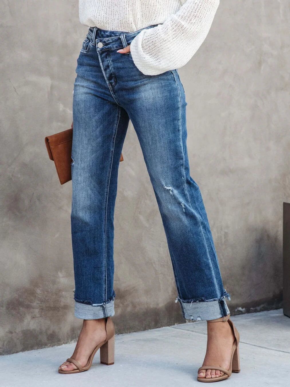 Ava Asymmetric Zip Jeans