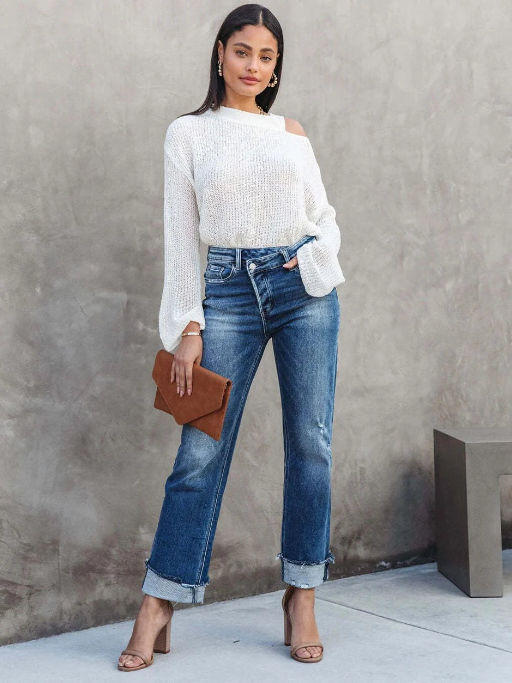Ava Asymmetric Zip Jeans