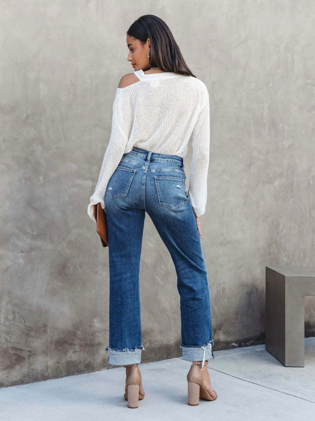 Ava Asymmetric Zip Jeans