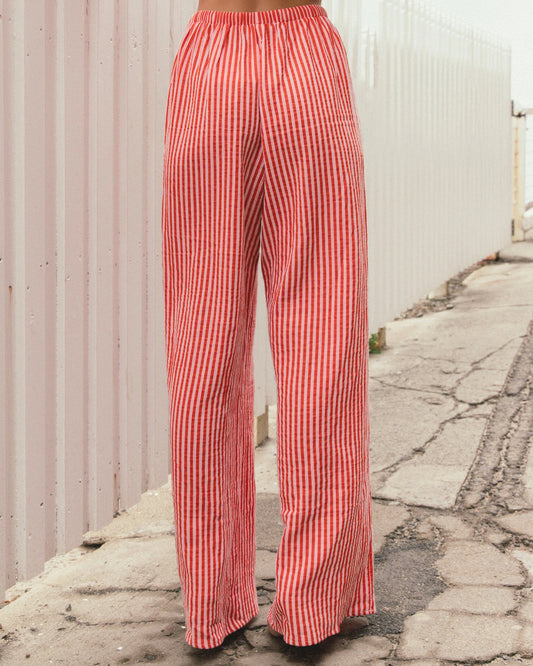 LONG PANTS- Pink/Red Stripe